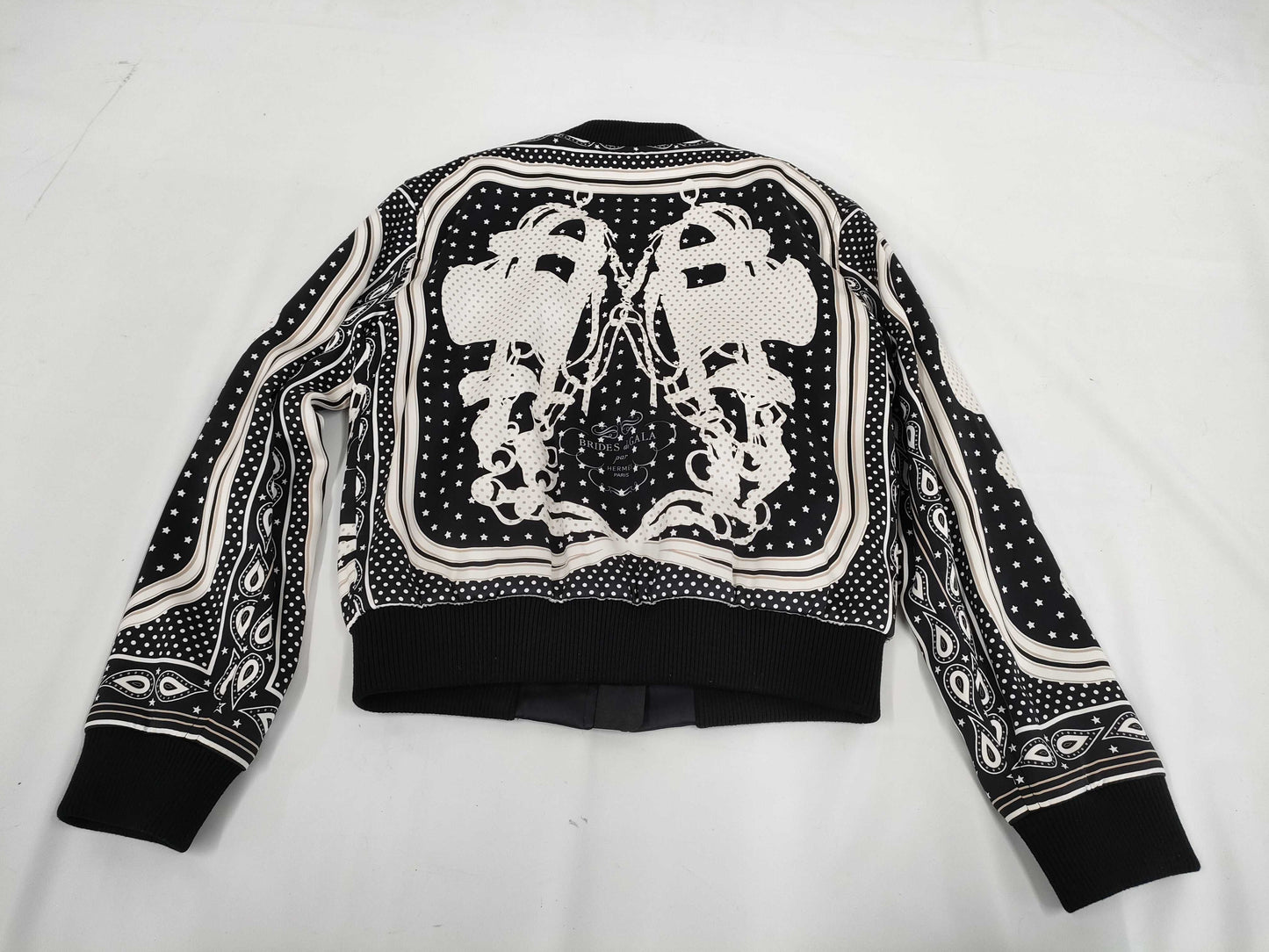 HERMES Hermes silk zip-up jacket 36 jacket
