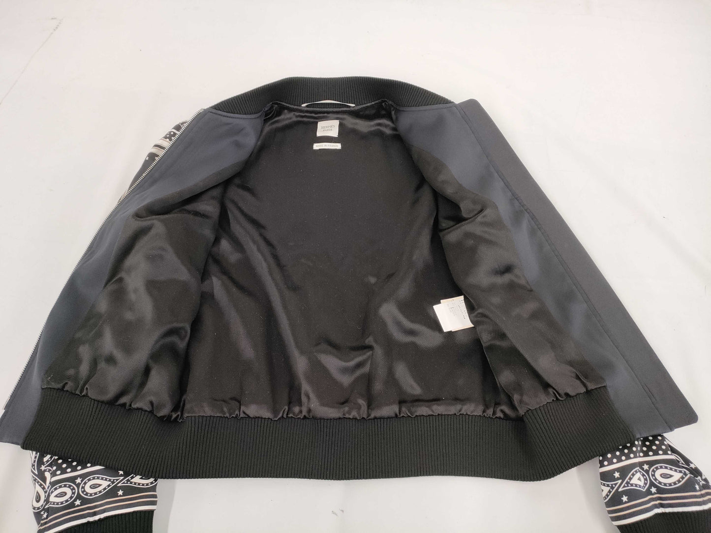 HERMES Hermes silk zip-up jacket 36 jacket