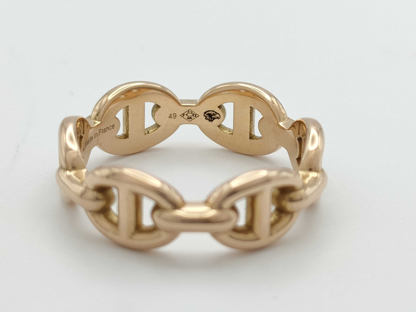 HERMES Chaine d'Ancre Enchaine #49 PG Au750 4.0g Ring