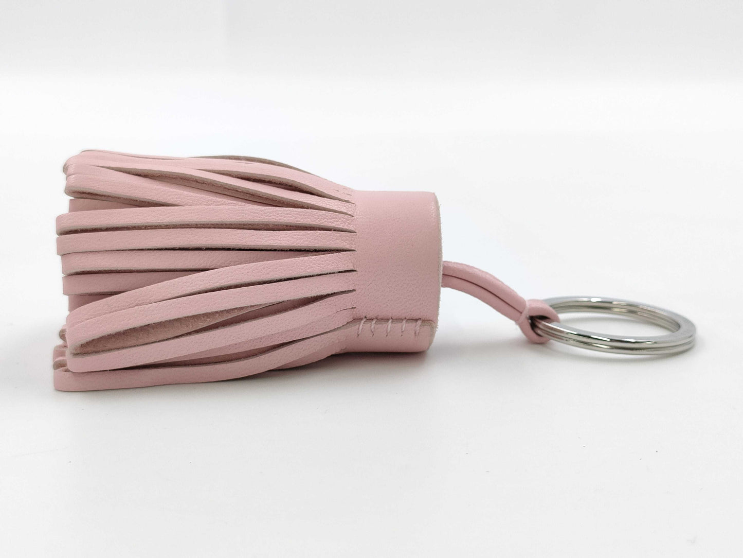 HERMES Carmen Key Ring Pink W Engraved Key Case/Key Holder