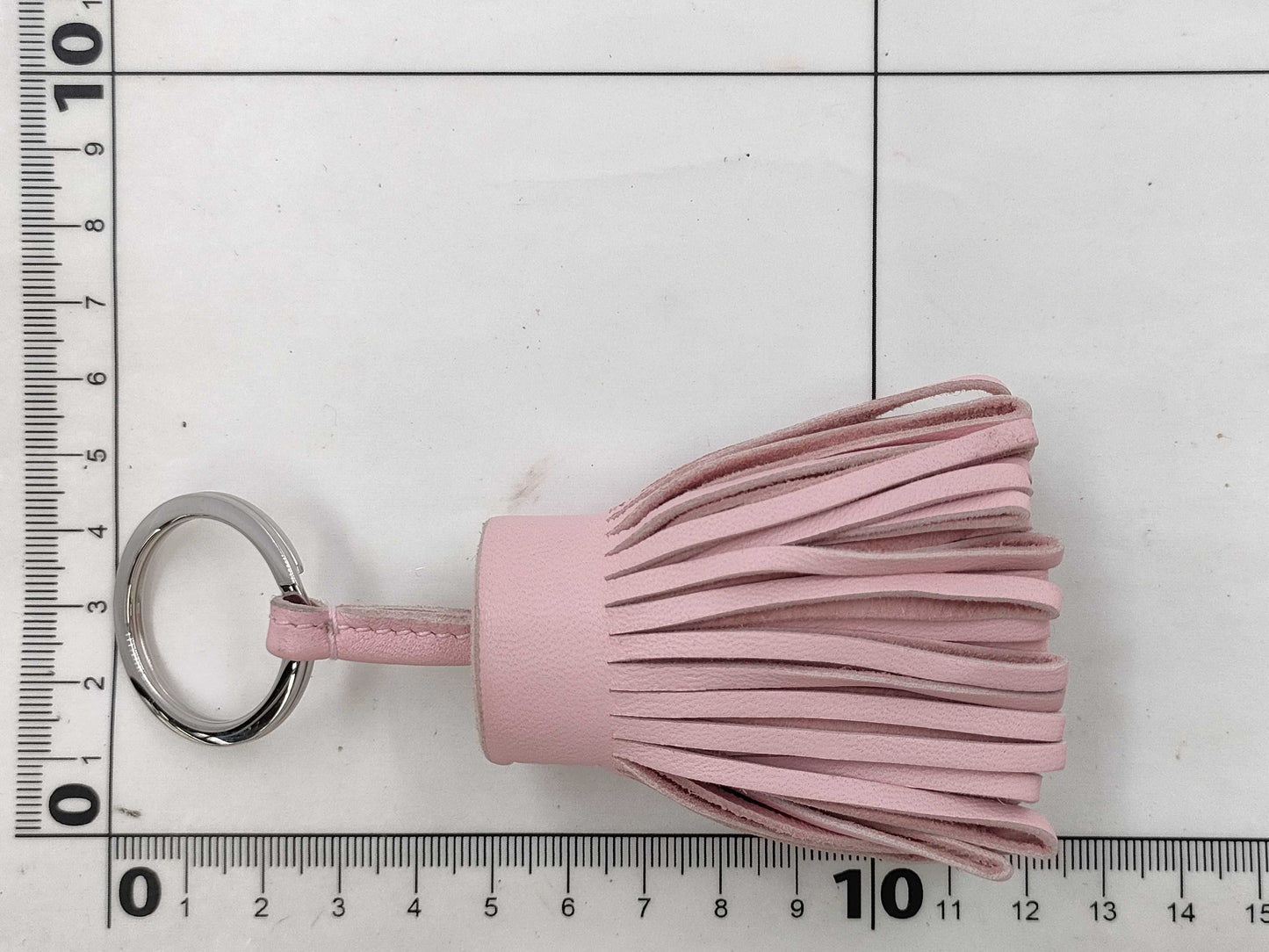 HERMES Carmen Key Ring Pink W Engraved Key Case/Key Holder
