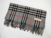 BURBERRY Nova Check Fringe Scarf, Sanyo Shokai, Cashmere, Gray, Tag Included