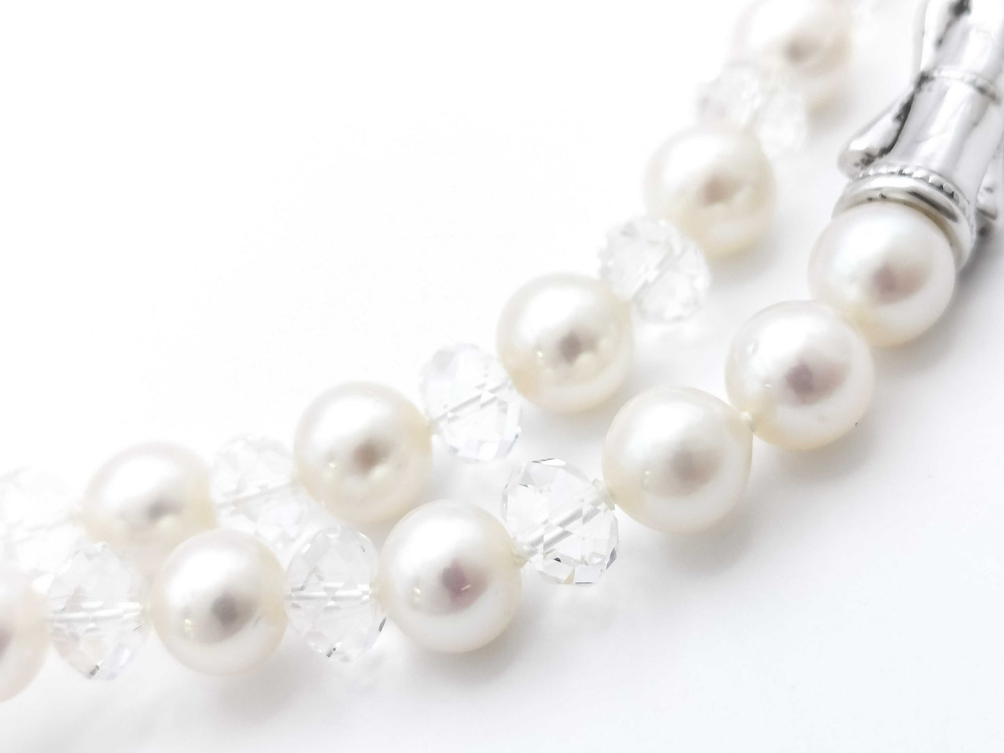 TASAKI Varie Pearl Crystal Silver 74.7g Necklace