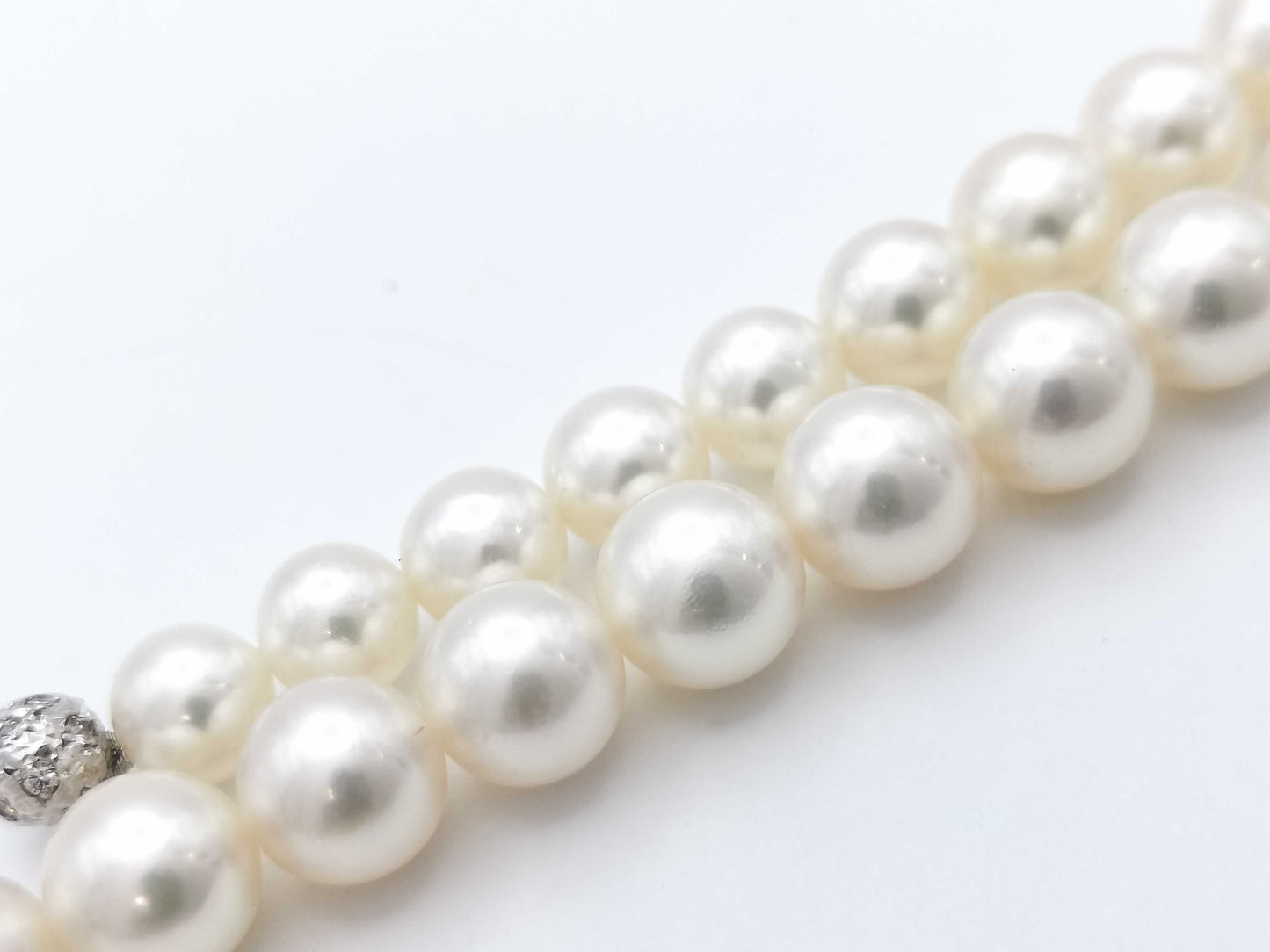 TASAKI Pearl Necklace, 5.2mm-8.5mm Diameter, 0.62ct, 18K White Gold, 61.1g