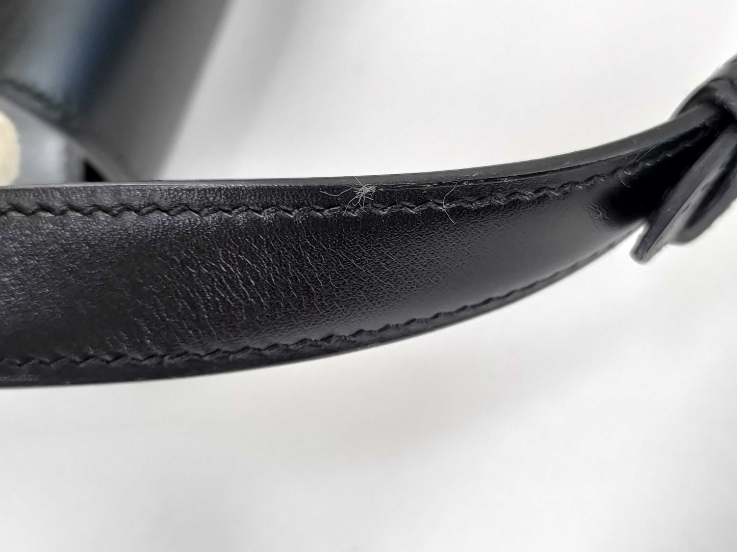 HERMES Black Box Calf Waist Bag with 〇Y Stamp