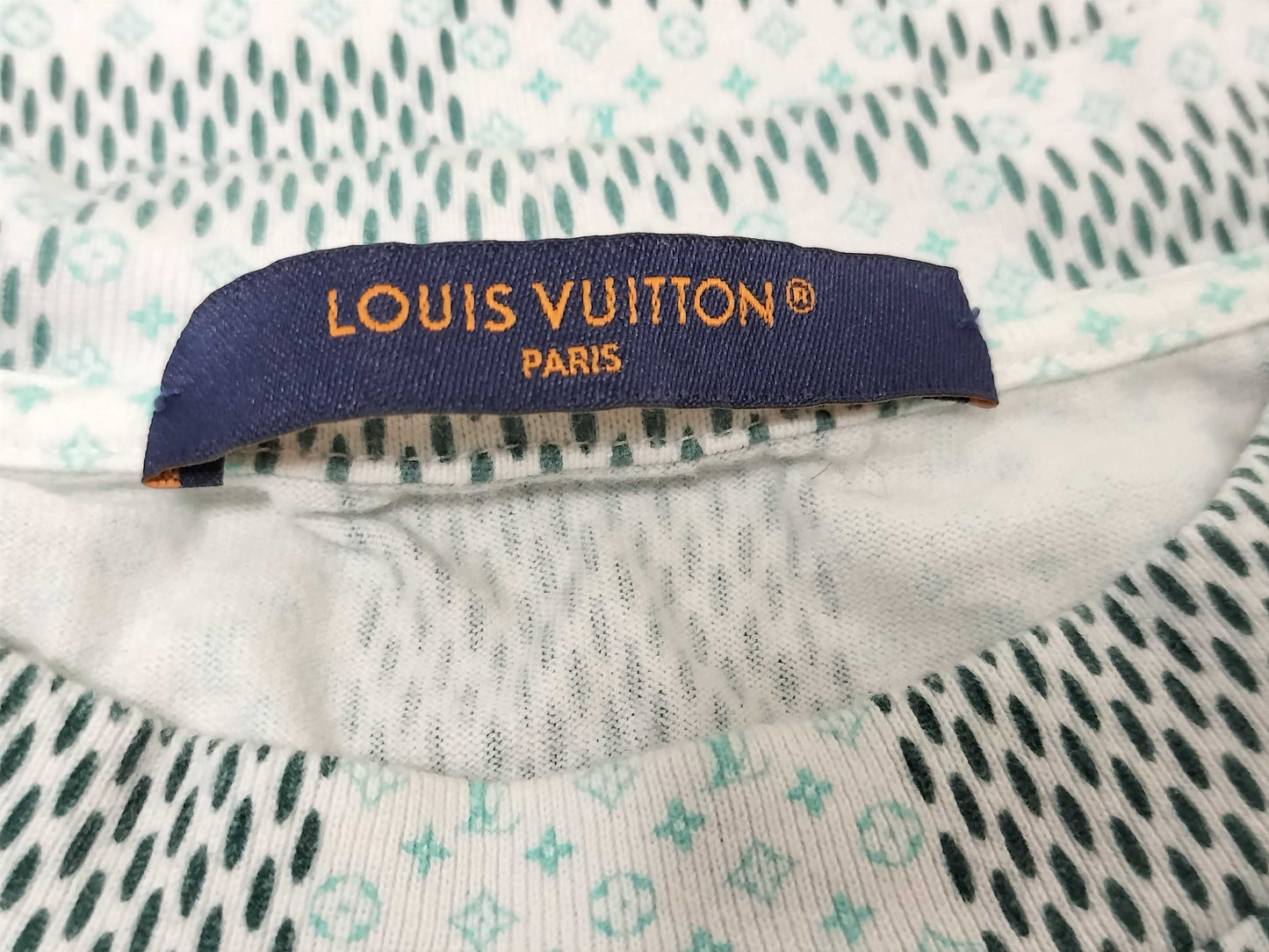 LOUIS VUITTON Louis Vuitton T-shirt Damier Monogram Embroidered Logo RM242MM M T-shirt