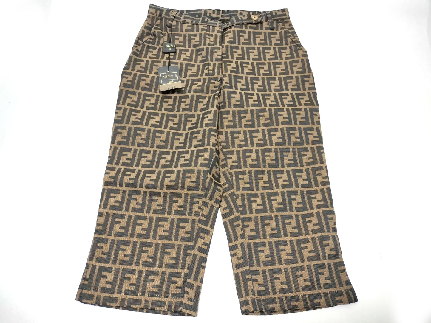FENDI Zucca print pants, size 42, with tags.