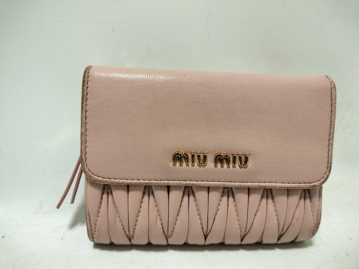 Miu Miu Miu Miu Miu Miu Folding Wallet Logo Matelasse Wallet