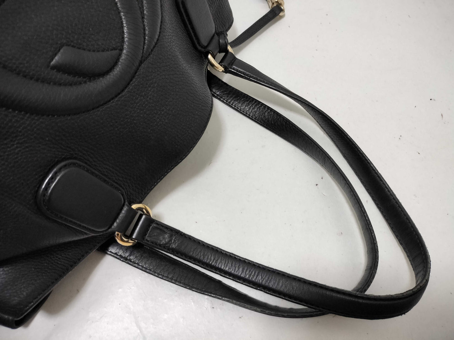 Gucci Tote Bag Shoulder Bag 2-Way Interlocking Soho Black Tote Bag