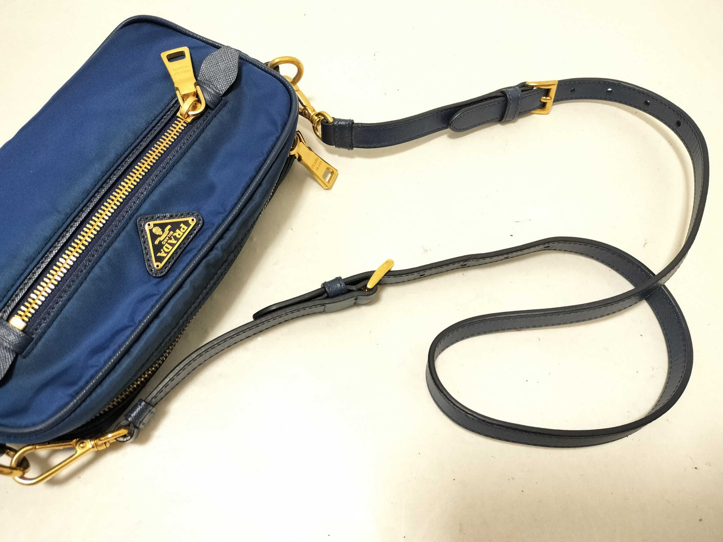PRADA Nylon Prada Shoulder Bag with Triangle Logo
