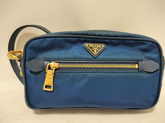 PRADA Nylon Prada Shoulder Bag with Triangle Logo