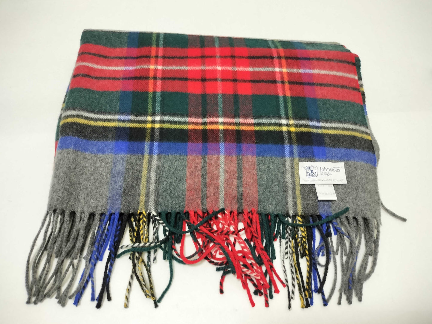 Johnstons Large Check Cashmere Scarf, Multicolor, Approx. 73 x 204cm