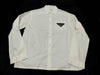 PRADA Prada Shirt Blouse Long Sleeve Triangle Logo Rhinestone White M Shirt