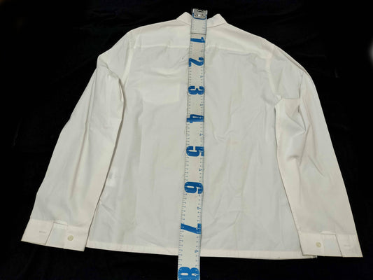 PRADA Prada Shirt Blouse Long Sleeve Triangle Logo Rhinestone White M Shirt