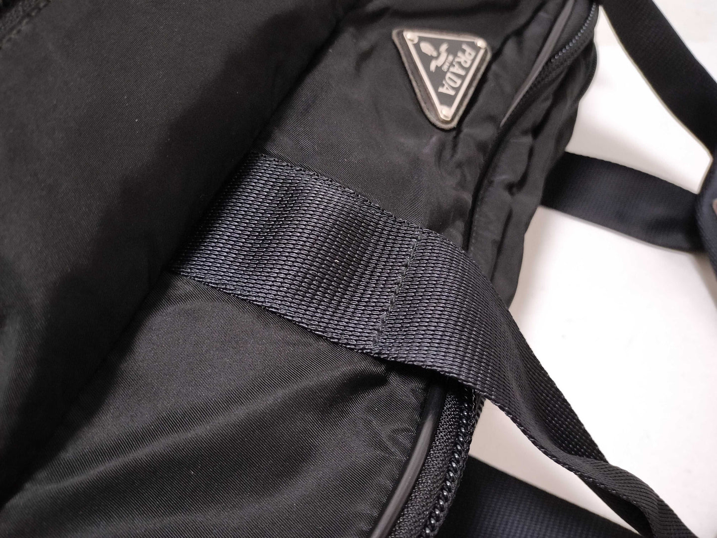 PRADA Nylon Prada Business Bag 2-Way Triangle Logo Black Business Bag