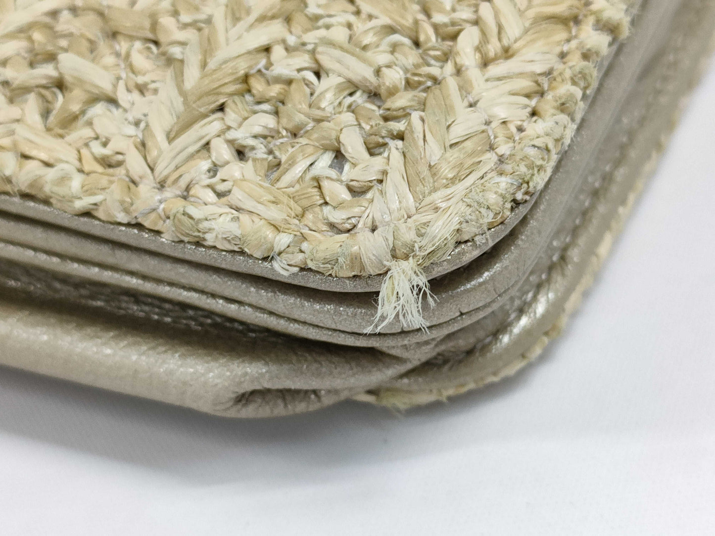 CHANEL Matelasse Raffia Chain Wallet, Beige, Owl Design, 25 Series