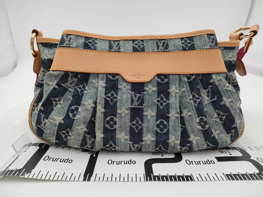 LOUIS VUITTON Monogram Denim Porte Epol Raye MM M95334 AR1016 Shoulder Bag