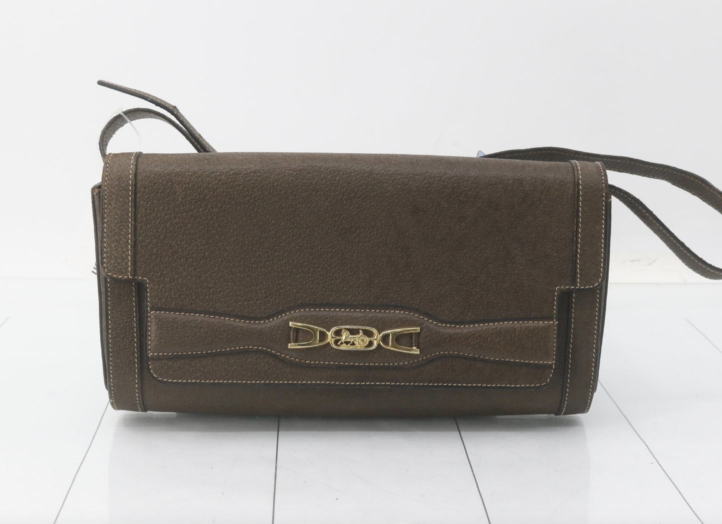 CELINE Vintage Leather Brown Shoulder Bag