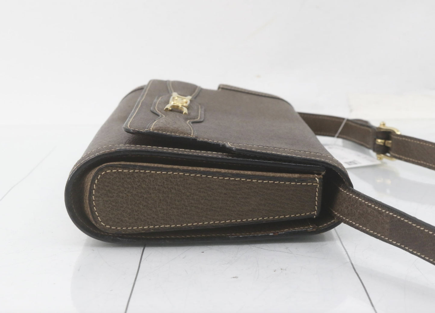 CELINE Vintage Leather Brown Shoulder Bag