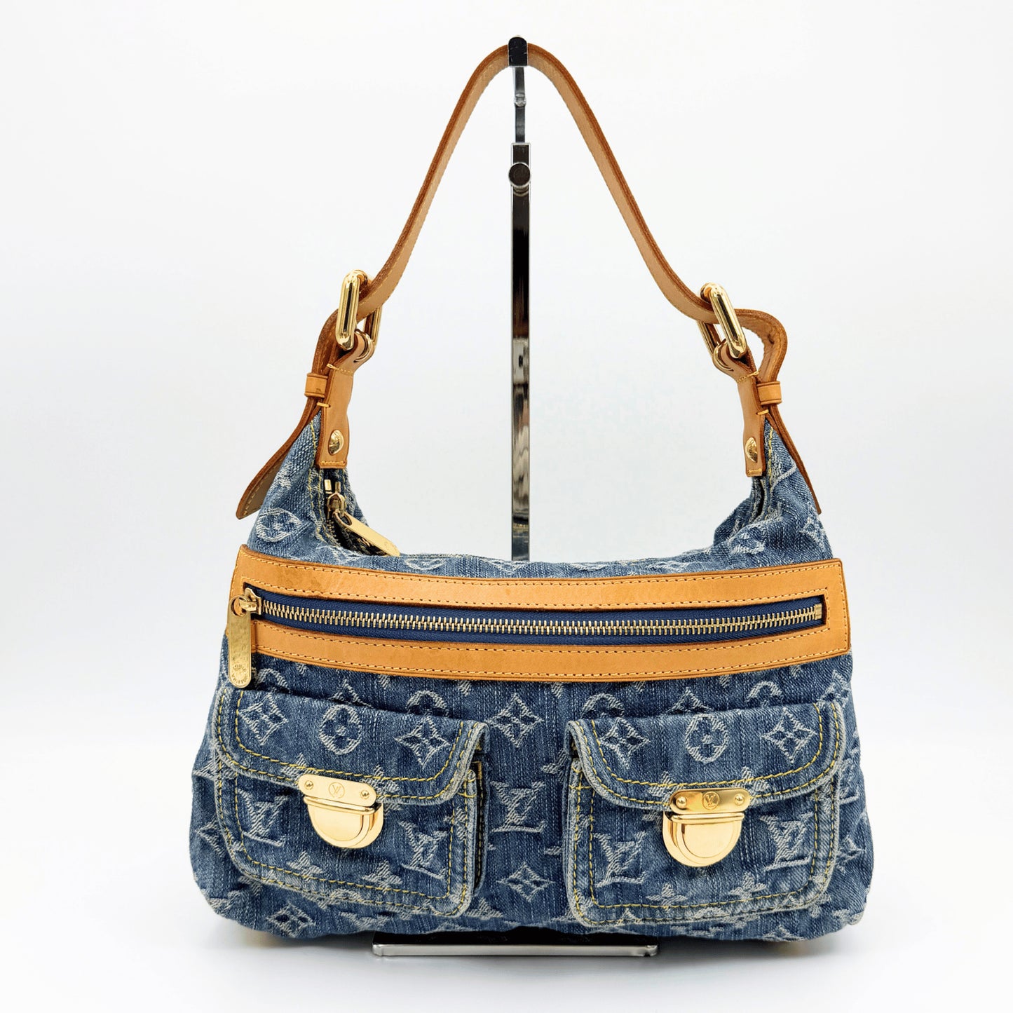 LOUIS VUITTON Monogram Denim Baggy PM M95049 Handbag with Dust Bag Included Shoulder Bag