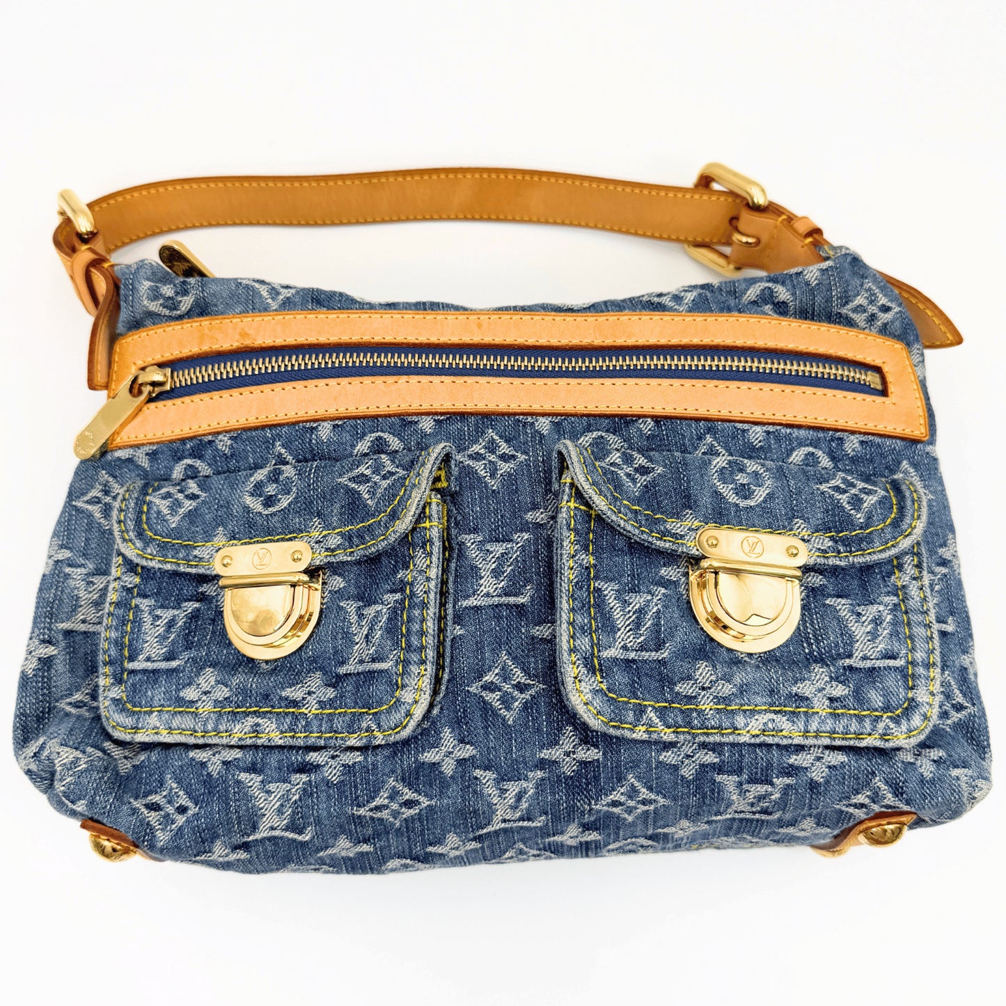 LOUIS VUITTON Monogram Denim Baggy PM M95049 Handbag with Dust Bag Included Shoulder Bag