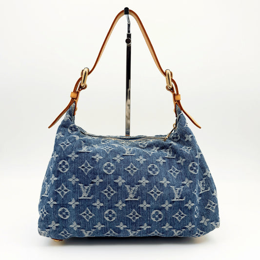 LOUIS VUITTON Monogram Denim Baggy PM M95049 Handbag with Dust Bag Included Shoulder Bag