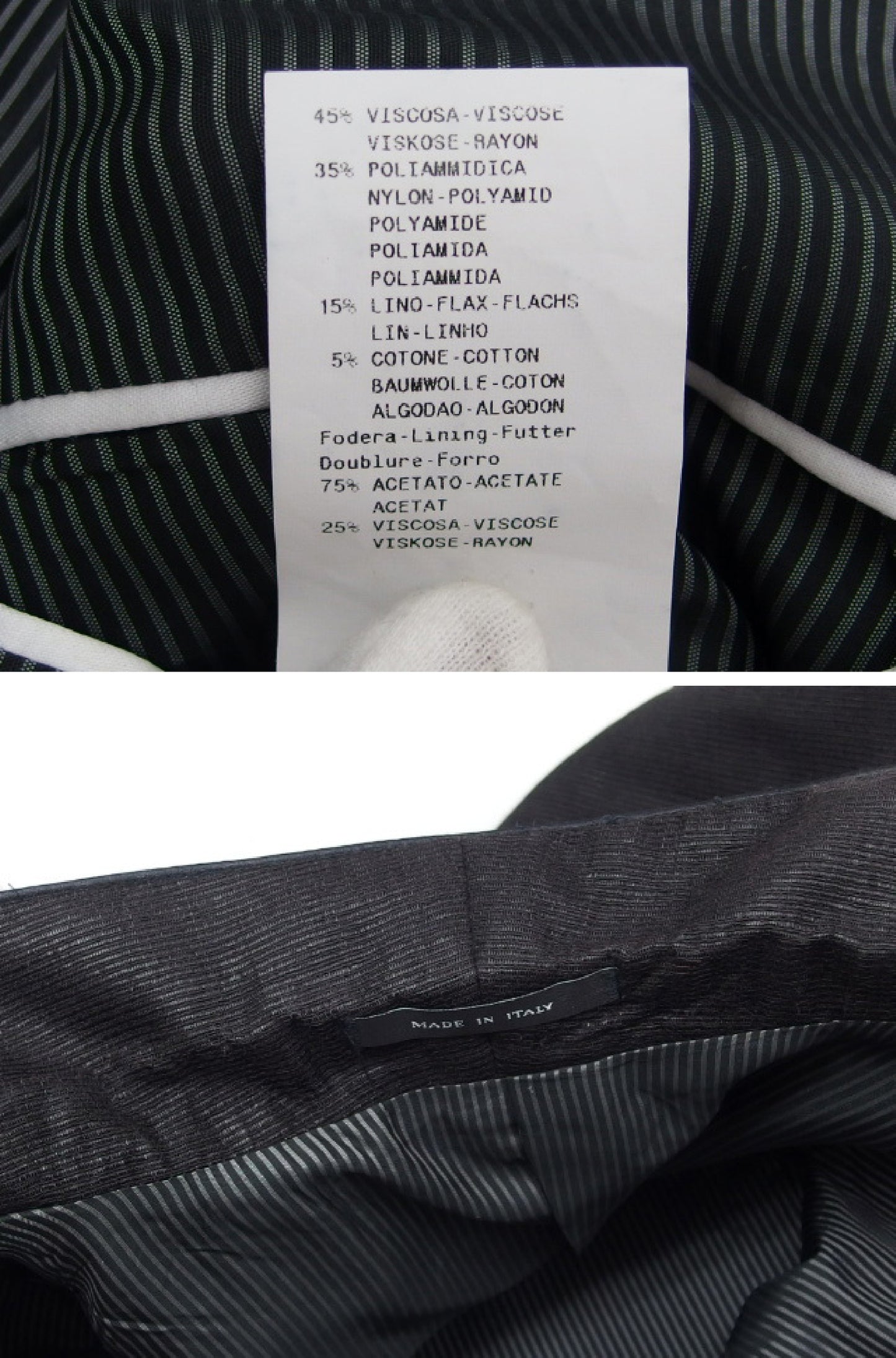 EMPORIO ARMANI EMPORIO ARMANI EMPORIO ARMANI BLUE LINE Tailored Jacket, Linen, Black, Men's, Size 50