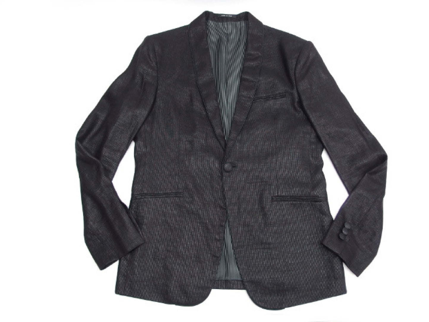 EMPORIO ARMANI EMPORIO ARMANI EMPORIO ARMANI BLUE LINE Tailored Jacket, Linen, Black, Men's, Size 50