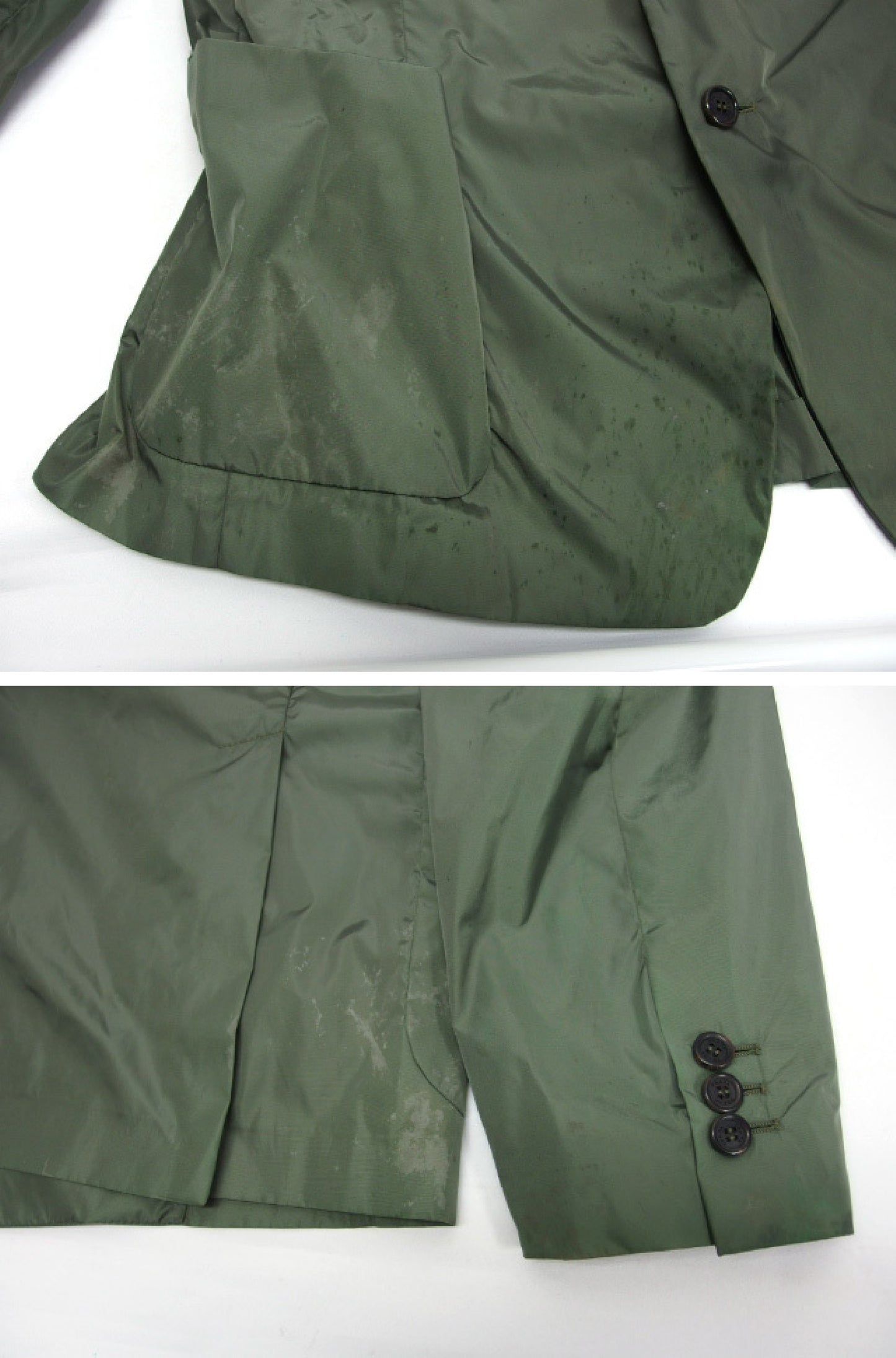 PRADA Prada Nylon Tailored Jacket, Khaki Green, Men's Size 52