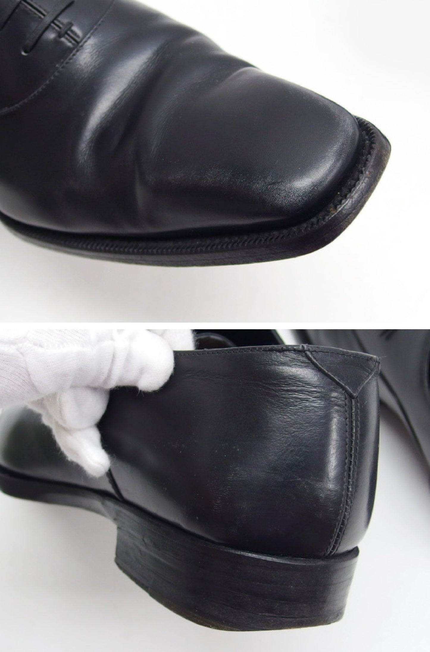GUCCI Leather Lace-Up Business Shoes Loafers Black Men's Size 42