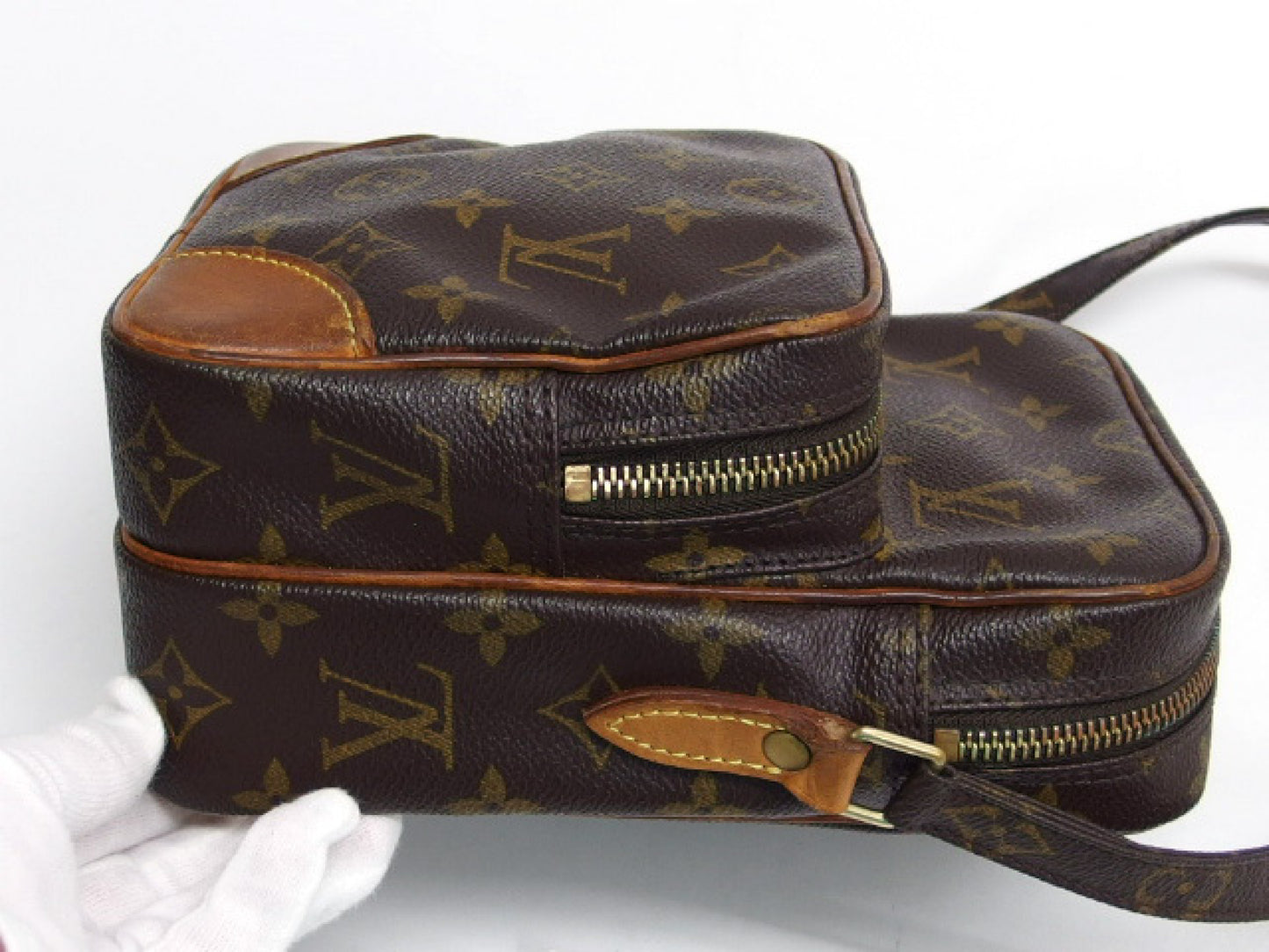 LOUIS VUITTON Monogram Amazon Shoulder Bag, Made in USA, Brown, M45236, Women's, Genuine Leather, Factory Stamp SD0071, *Slightly Repaired by a Third Party, Shoulder Bag
