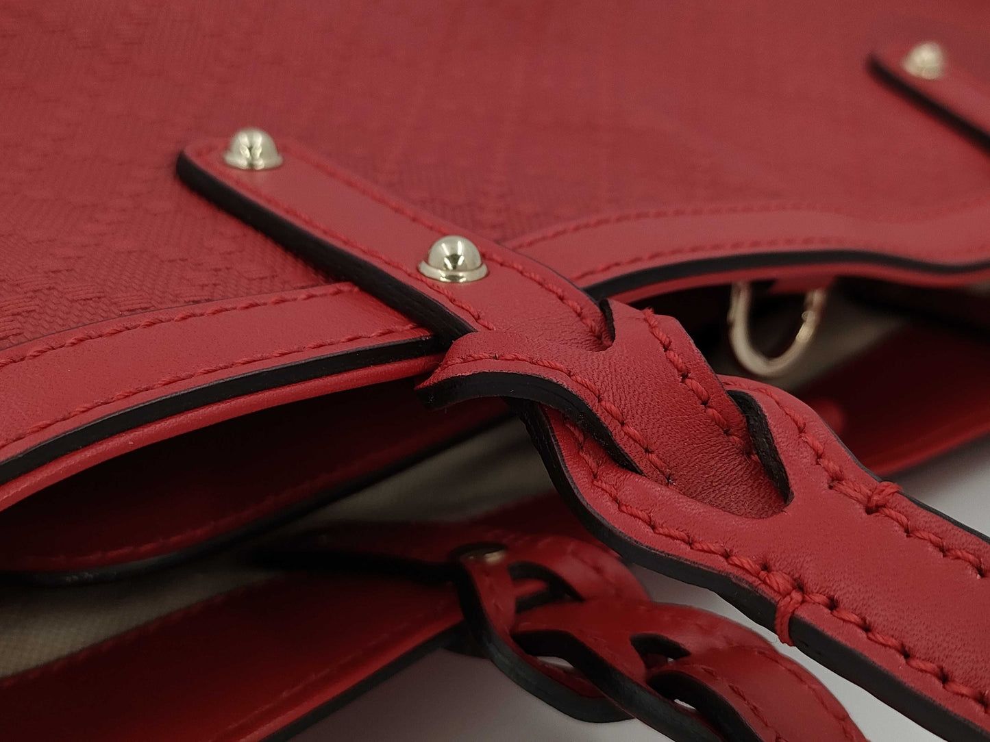 GUCCI Diamante Tote Bag Red 269878 Tote Bag