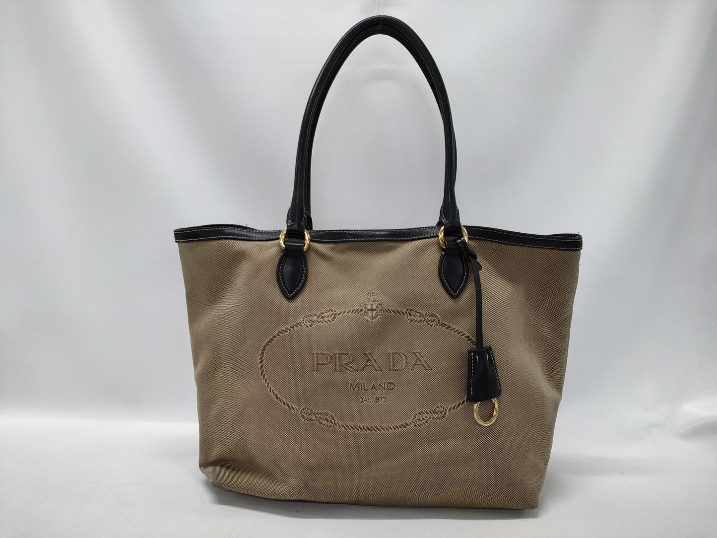 PRADA Canvas Tote Bag Beige Tote Bag