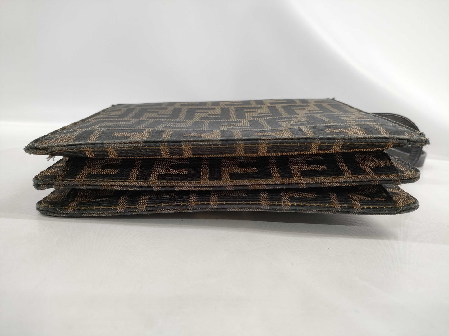 FENDI W-Flap 2-Way Shoulder Bag Zucca Handbag