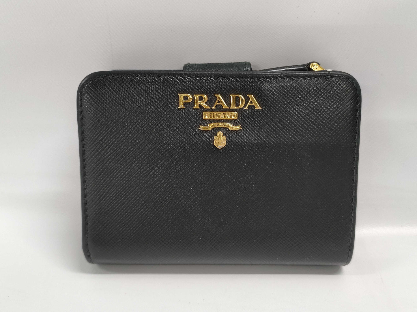 PRADA Black Leather Bifold Wallet