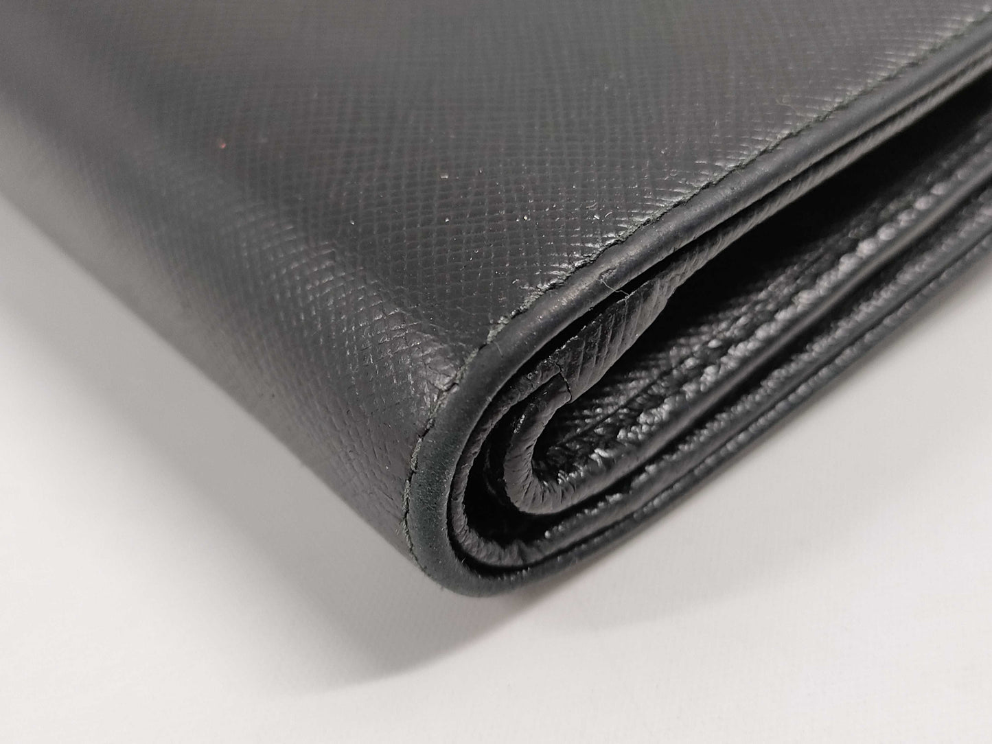 PRADA Black Leather Bifold Wallet