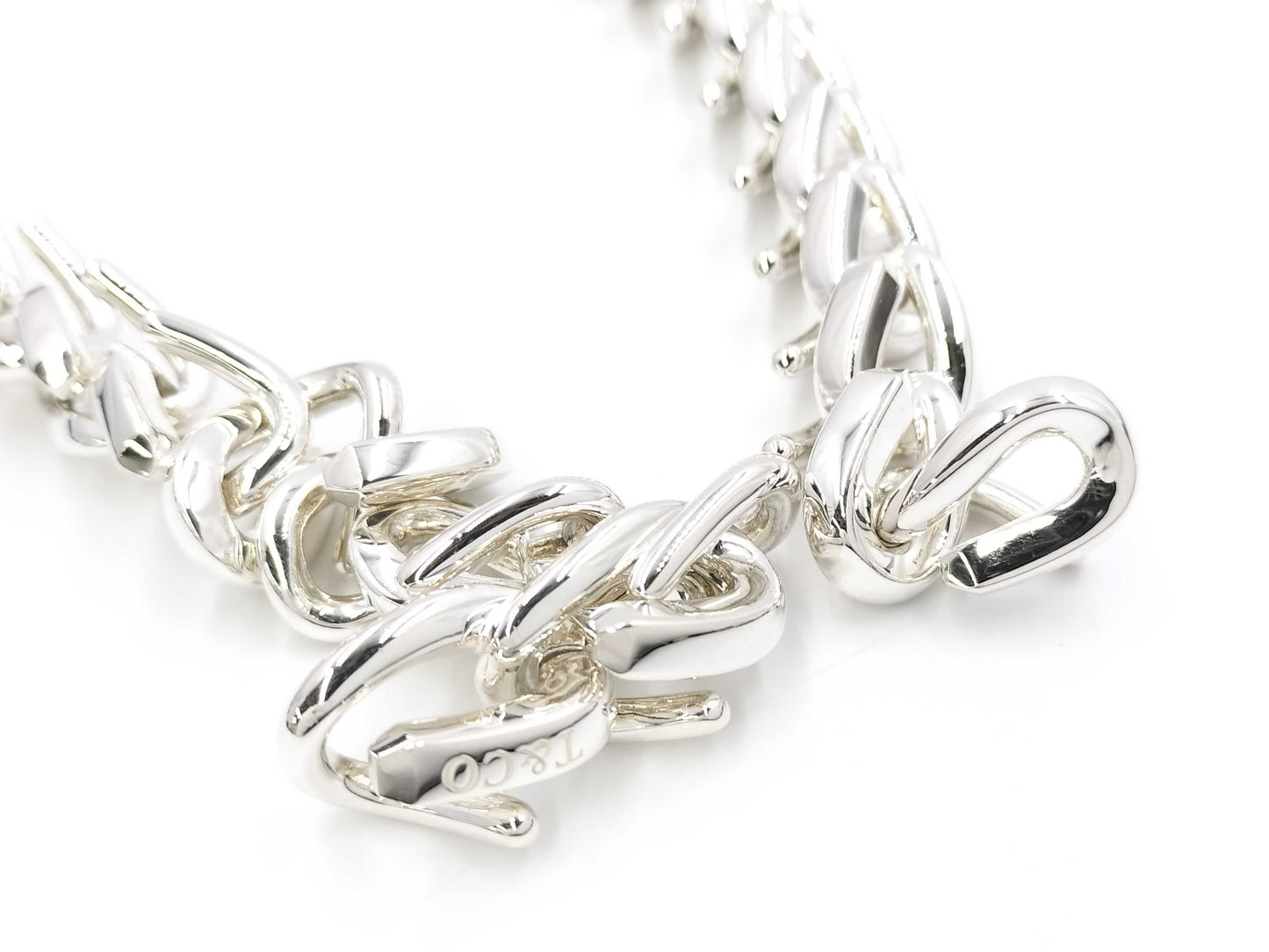 Tiffany & Co. Tiffany Four Medium Link Necklace in High Polished Sterling Silver
