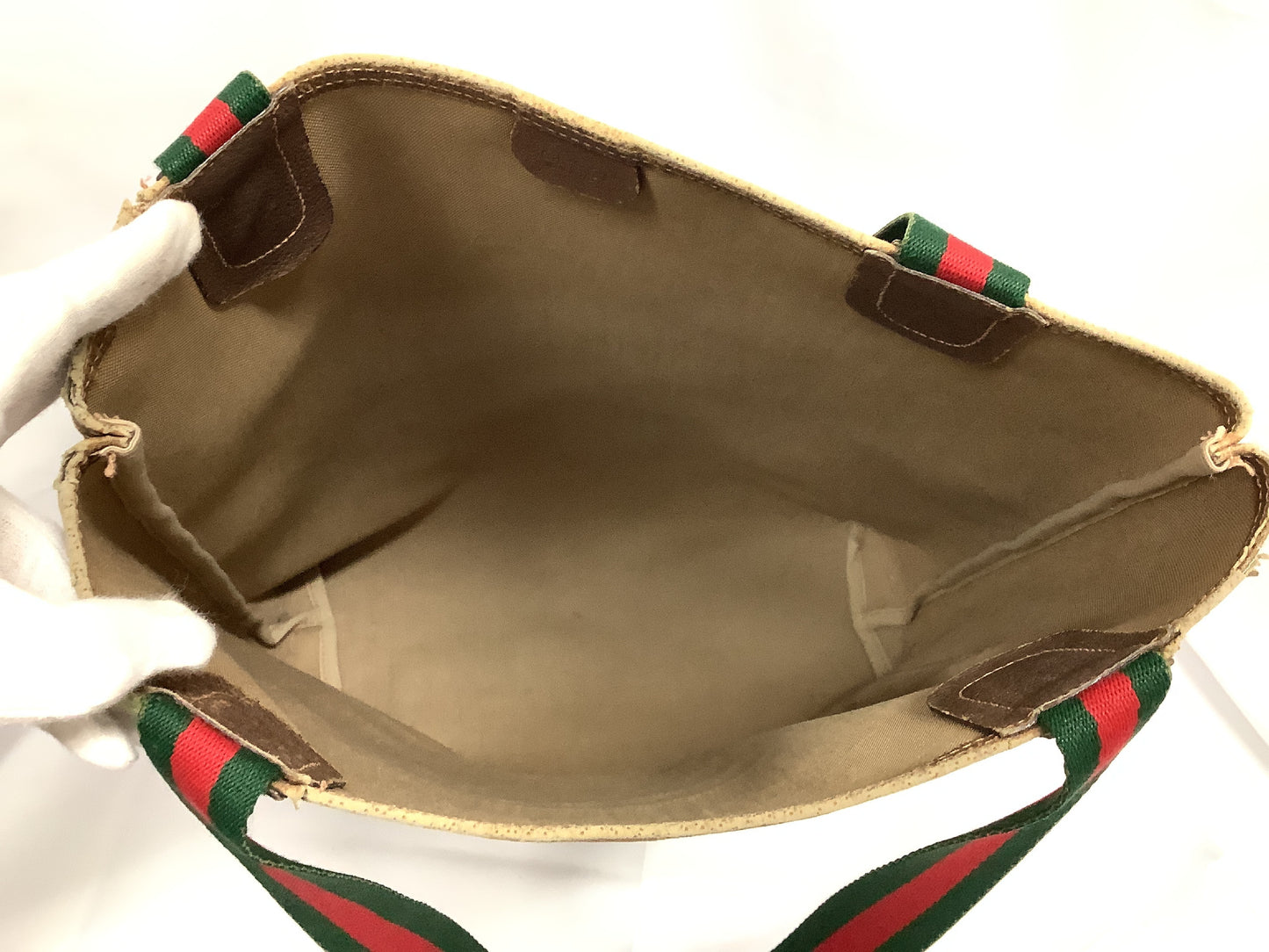 GUCCI GG Supreme Sherry Line Tote Bag