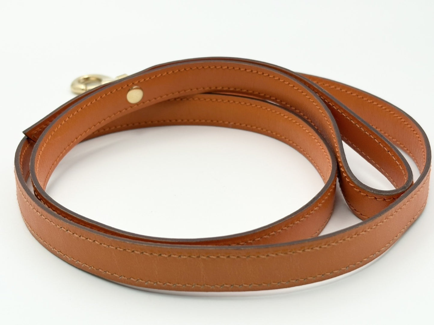 HERMES Kelly Leash, G Stamp, Pet Supplies, Leather, Orange with Gold Hardware, Other Accessories