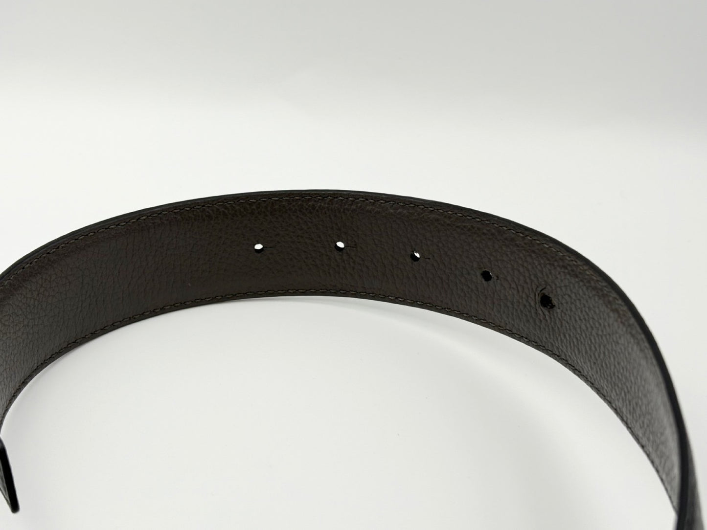 BALENCIAGA BB Logo Reversible Leather Belt, Black and Gray