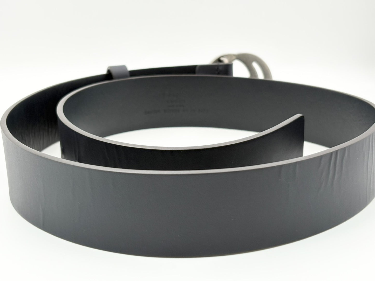 GUCCI 546389 Interlocking G Leather Belt 85/34 Navy