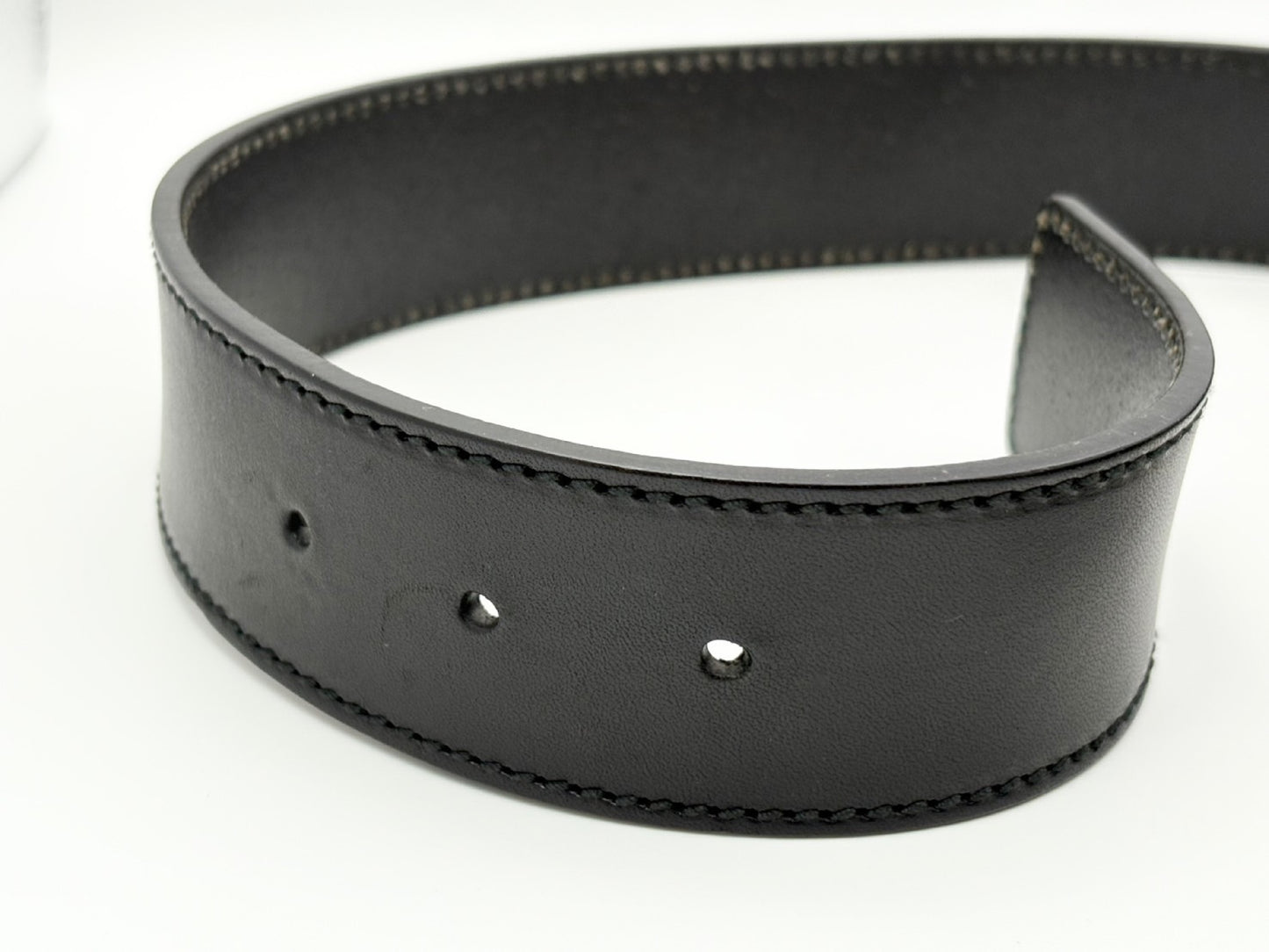 GUCCI 114984 Interlocking G Leather Belt 85/34 Black Belt