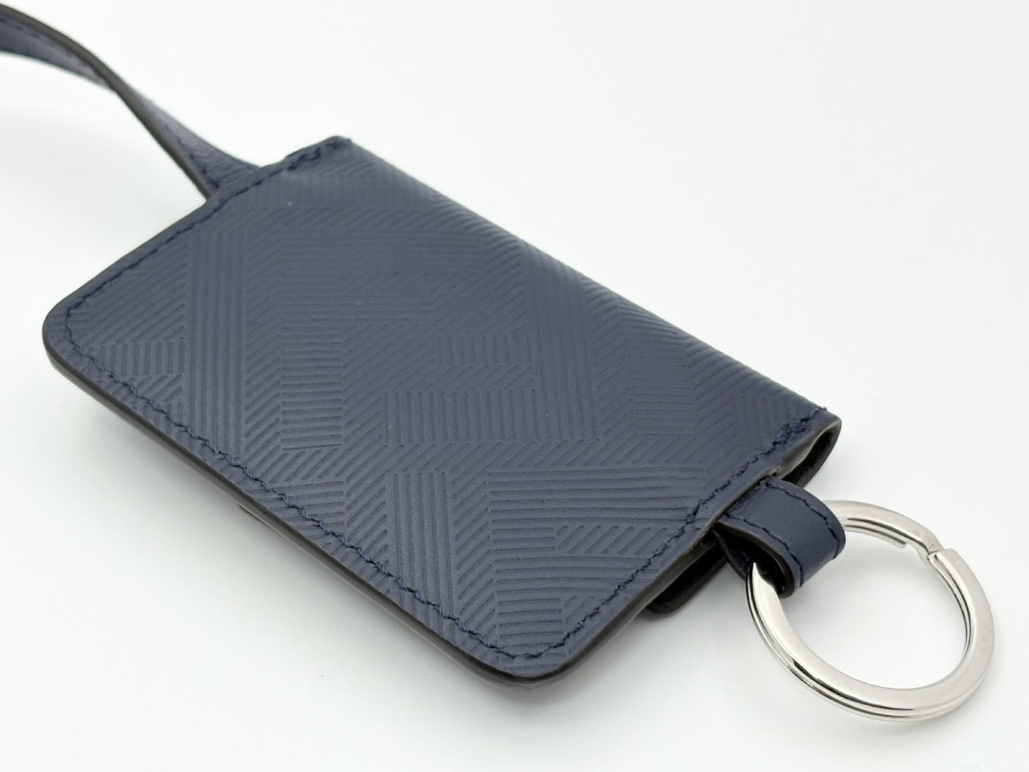 FENDI Baguette Bag Charm Key Ring Leather Navy M0351 Key Case/Key Holder