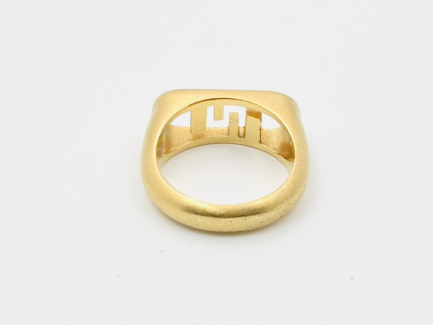 FENDI Orlock FF Logo Ring #S Gold Ring