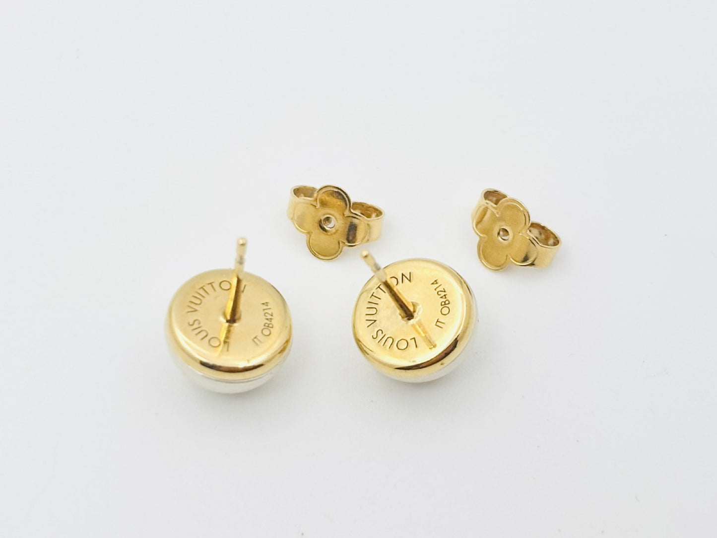 LOUIS VUITTON M01589 Stud My Mix Pearl Earrings OB4214