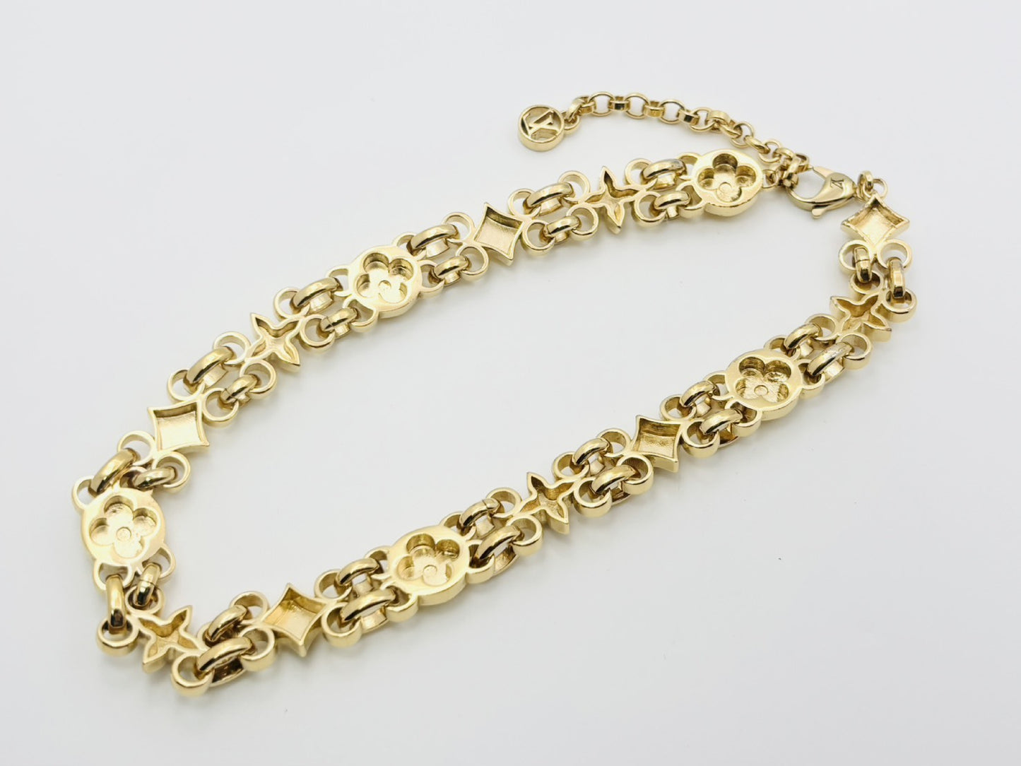 LOUIS VUITTON M01031 My Flower Chain Choker Necklace, Gold, RY3232