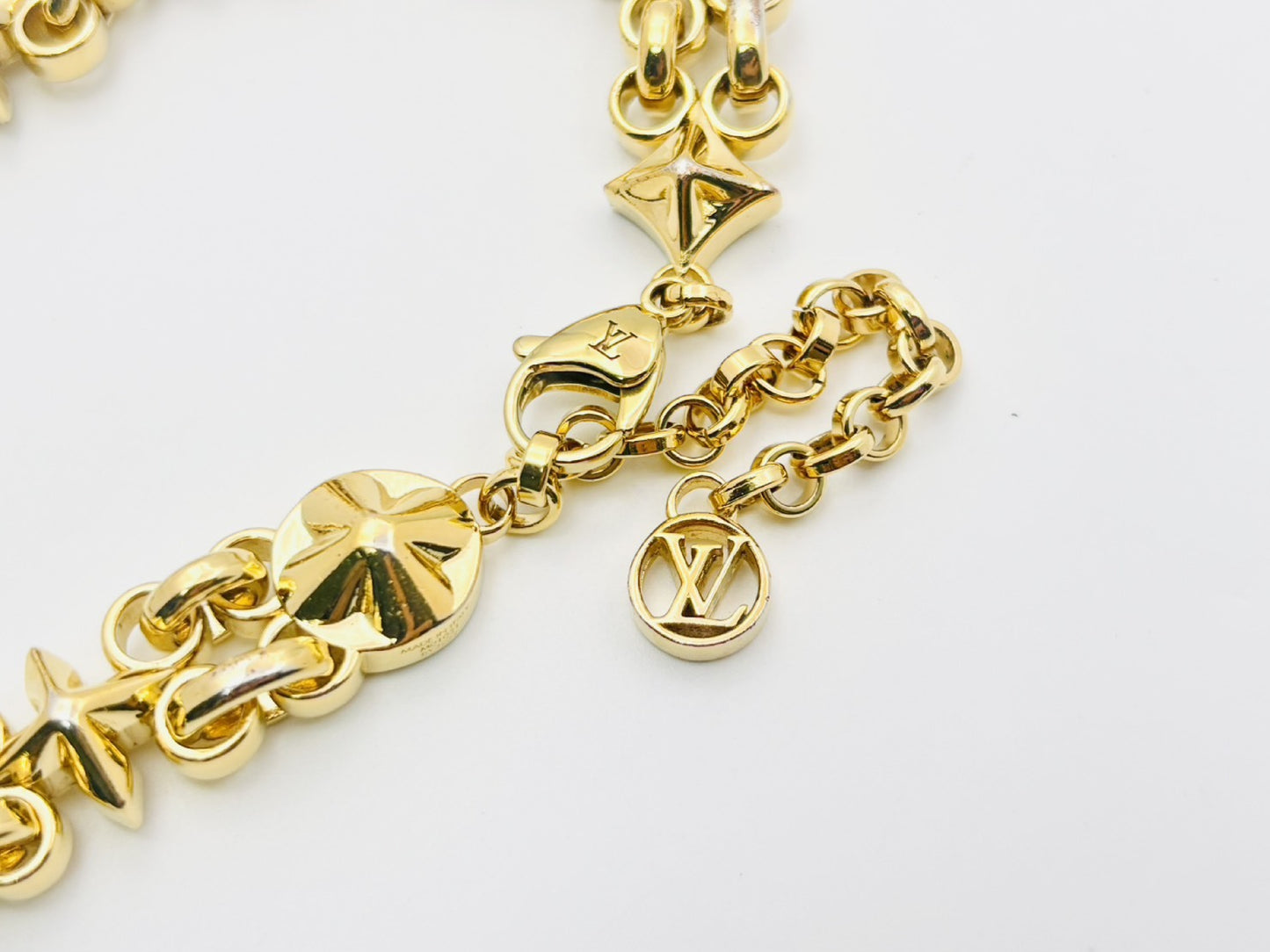 LOUIS VUITTON M01031 My Flower Chain Choker Necklace, Gold, RY3232