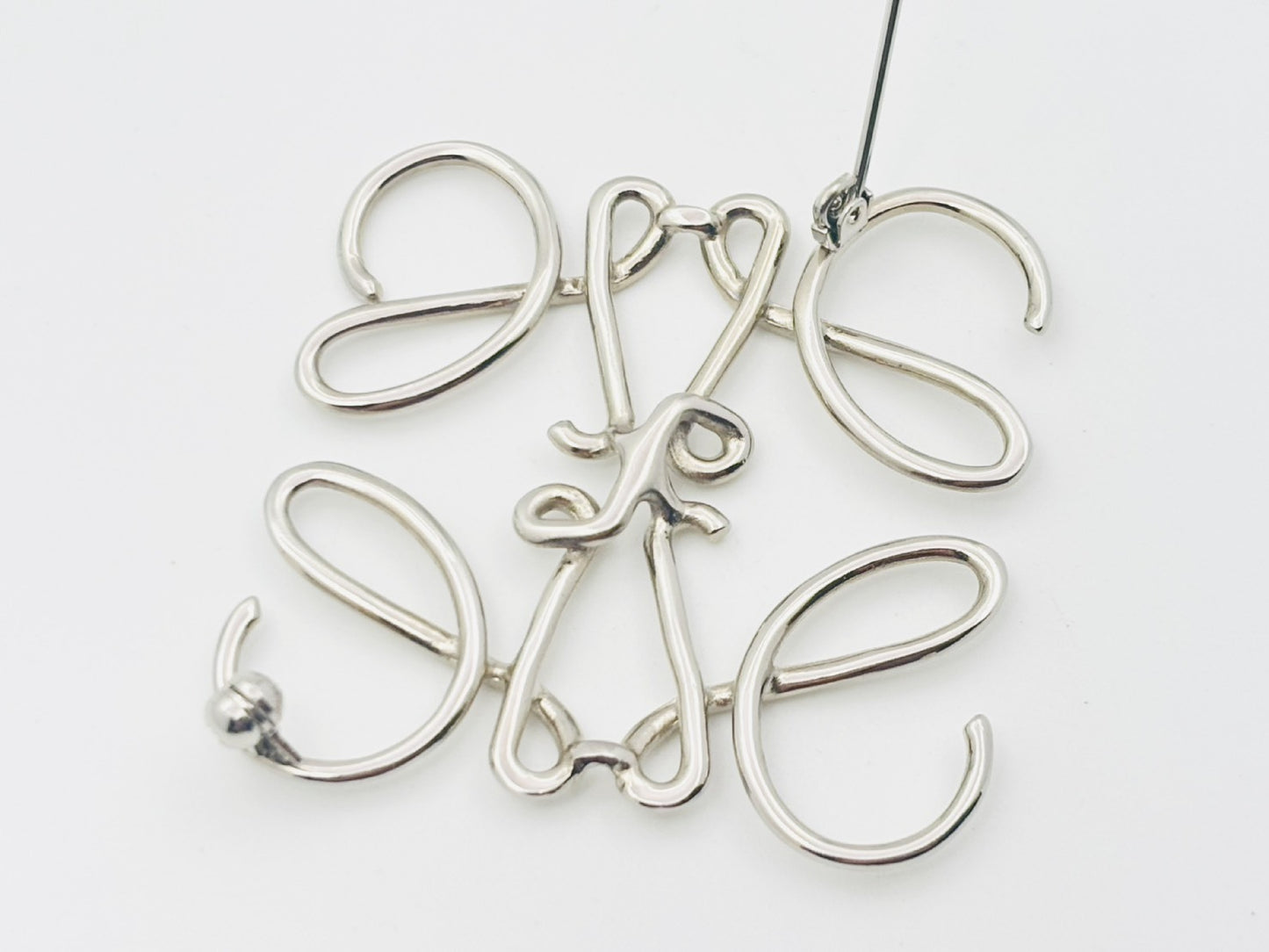LOEWE Anagram Brooch Silver Brooch