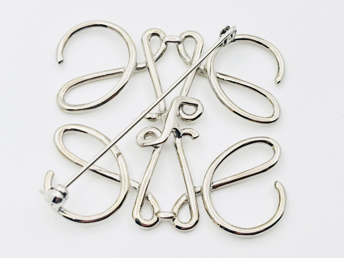 LOEWE Anagram Brooch Silver Brooch