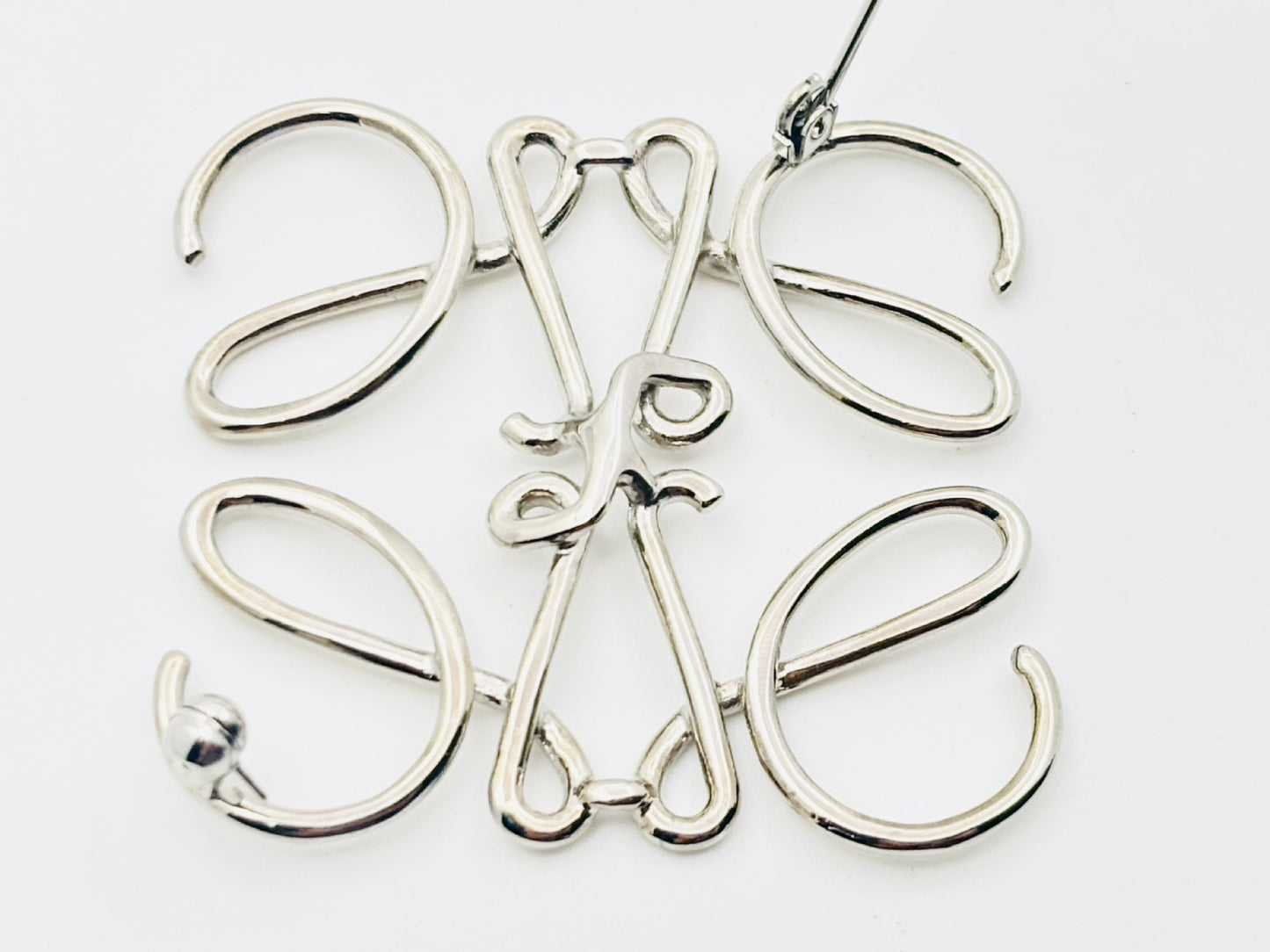 LOEWE Anagram Brooch Silver Brooch